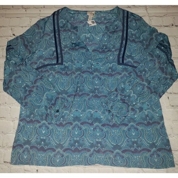 WOMENS St Johns Bay Blouse Bohemian Style Size XL - Picture 1 of 1